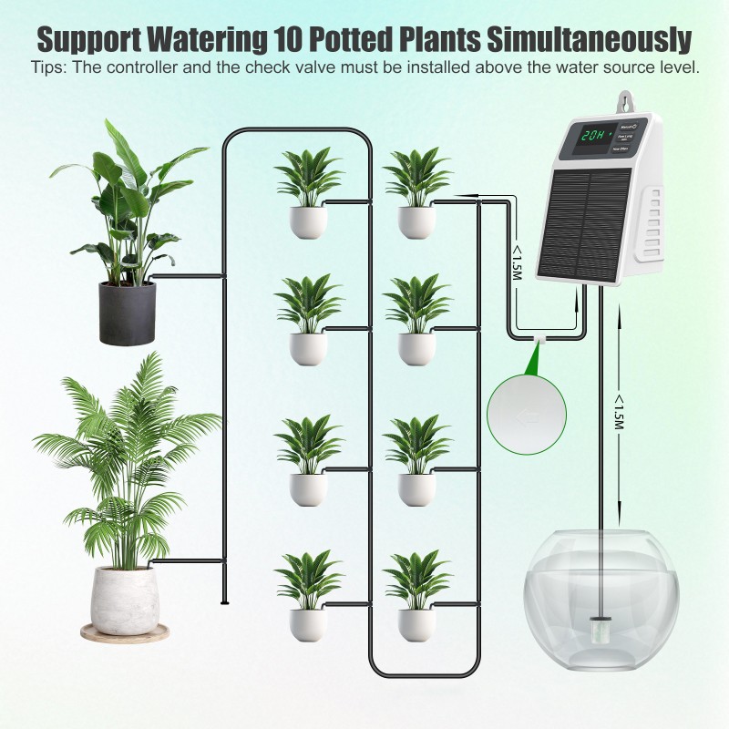 Solar Drip Irrigation Kit Garden - 【คริสต์มาส】ชุดระบบน้ำหยดอัตโนมัติพลังงานแสงอาทิตย์ พร้อมตัวตั้งเวลา ระบบรดน้ำอัจฉริยะสำหรับสวนกลางแจ้ง เหมาะสำหรับวันหยุดพักผ่อน