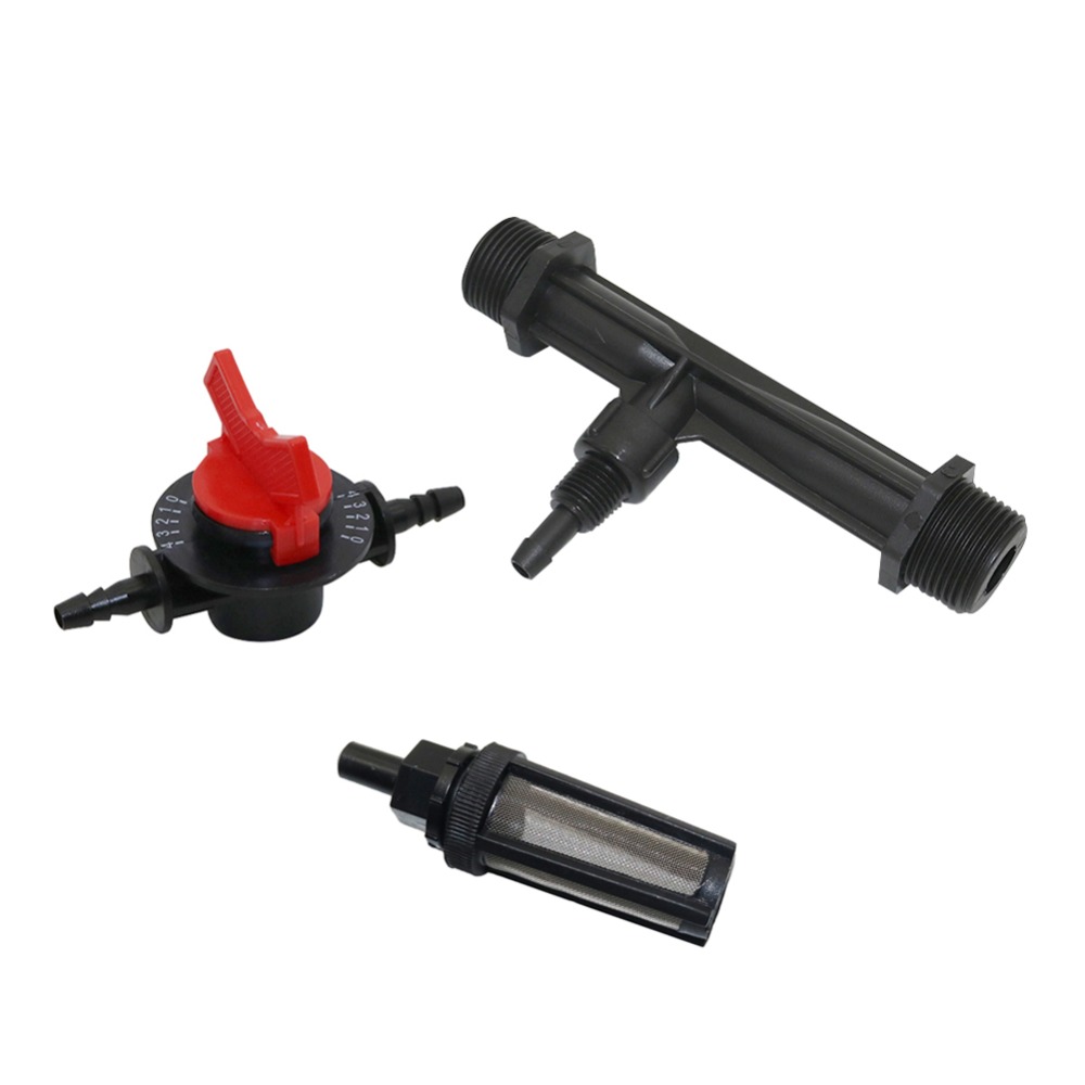 Fertilizer Injector Venturi 3/4 Inch - หัวฉีดปุ๋ย1/2ขนาด3/4นิ้ววาล์วควบคุมการไหล4สปีดตัวกรองน้ำอุปกรณ์ชลประทานการเกษตร1ชุด