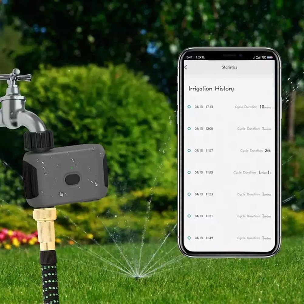 Wifi Water Timer Hose Faucet Smart - ตัวตั้งเวลาควบคุมการรดน้ำอัตโนมัติแบบไร้สาย พร้อมรีโมทคอนโทรล สำหรับระบบรดน้ำอัจฉริยะในสวน ใช้ได้กับสายยางรดน้ำ สนามหญ้า และก๊อกน้ำ
