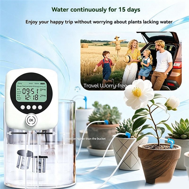 Automatic Watering Pump Indoor Plants - ระบบให้น้ำต้นไม้อัตโนมัติแบบปั๊มคู่ M12K สำหรับต้นไม้ในร่ม รองรับต้นไม้ในกระถางได้ 30 ต้น