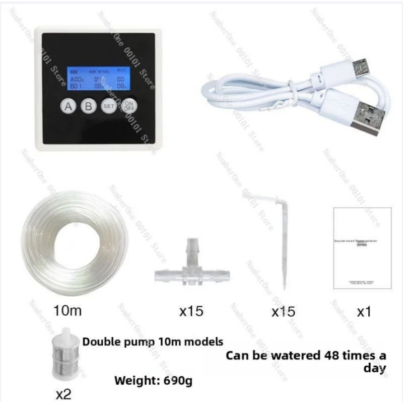 Automatic Watering Pump Indoor Plants - ระบบรดน้ำอัจฉริยะแบบปั๊มคู่สำหรับพืชในร่ม พร้อมตัวตั้งเวลาแบบตั้งโปรแกรมได้ ชุดระบบน้ำหยดอัตโนมัติ