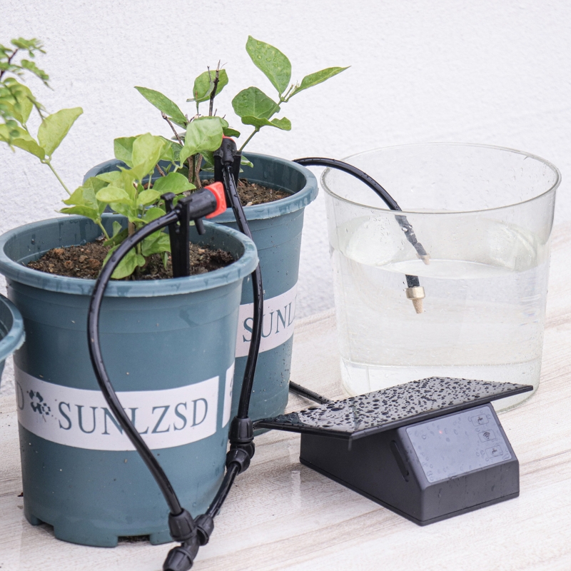 Solar Drip Irrigation Kit Garden - เครื่องสูบน้ำพลังงานแสงอาทิตย์อัตโนมัติชุดชลประทานแบบหยดสวนโทรศัพท์มือถือรีโมทคอนโทรลระบบรดน้ำสำหรับอินเตอร์เน็ตไร้สายพร้อมท่อ 10 ม
