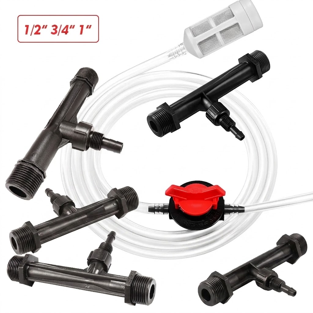 Fertilizer Injector Venturi 3/4 Inch - ระบบให้น้ำสำหรับเรือนกระจกในสวน ขนาด 1 2 นิ้ว 3