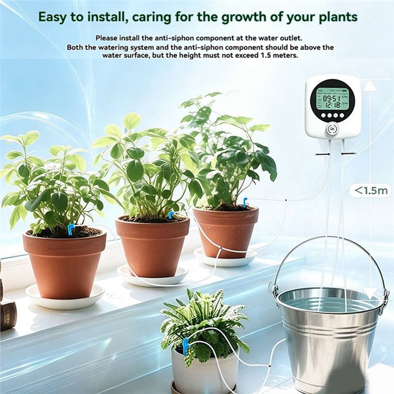 Automatic Watering Pump Indoor Plants - สำหรับต้นไม้ในกระถาง 30 ต้น ระบบรดน้ำต้นไม้อัตโนมัติแบบปั๊มคู่ที่ใช้งานได้ในร่ม เหมาะสำหรับช่วงวันหยุด