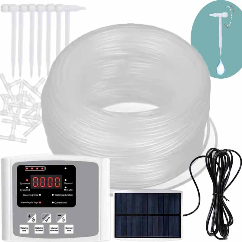 อุปกรณ์รดน้ำหยดพลังงานแสงอาทิต - Solar Drip Irrigation Kit Garden บทวิจารณ์และราคา