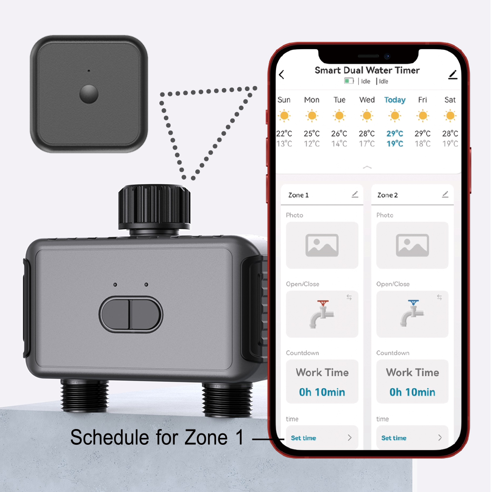 WiFi Bluetooth-compatible 2 Ou - Wifi Water Timer Hose Faucet Smart บทวิจารณ์และราคา