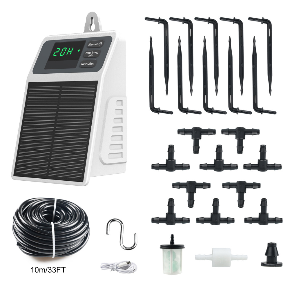 ระบบรดน้ำต้นไม้อัตโนมัติ อุปกร - Solar Drip Irrigation Kit Garden บทวิจารณ์และราคา