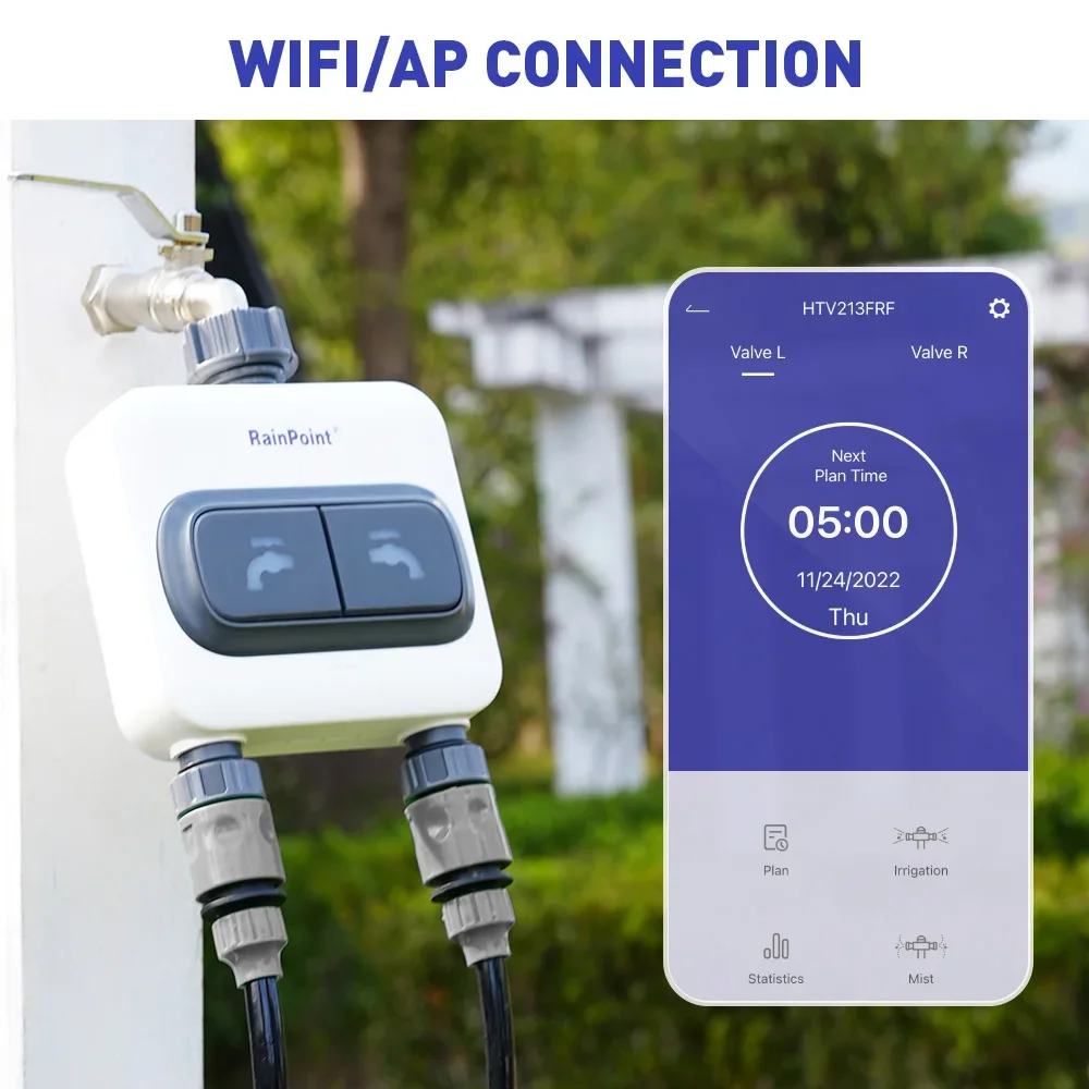 RAINPOINT Wi-Fi ตัวควบคุมการรด - Wifi Water Timer Hose Faucet Smart บทวิจารณ์และราคา