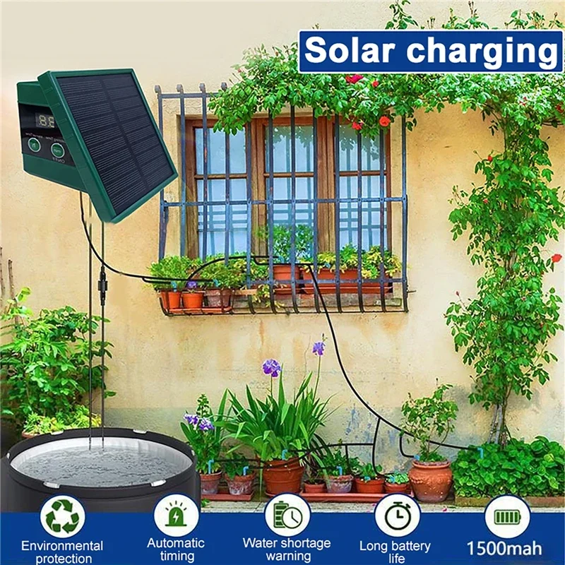 ระบบชลประทานพลังงานแสงอาทิตย์ต - Solar Drip Irrigation Kit Garden บทวิจารณ์และราคา