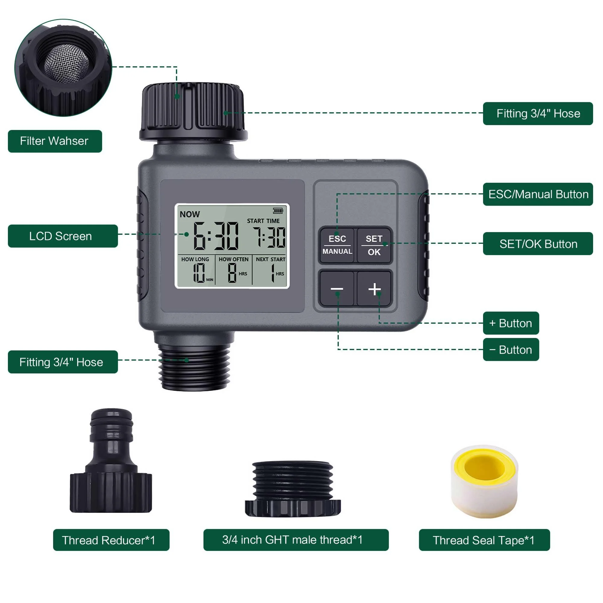 ตัวตั้งเวลาควบคุมการรดน้ำแบบดิ - Rain Sensor For Irrigation Timer บทวิจารณ์และราคา