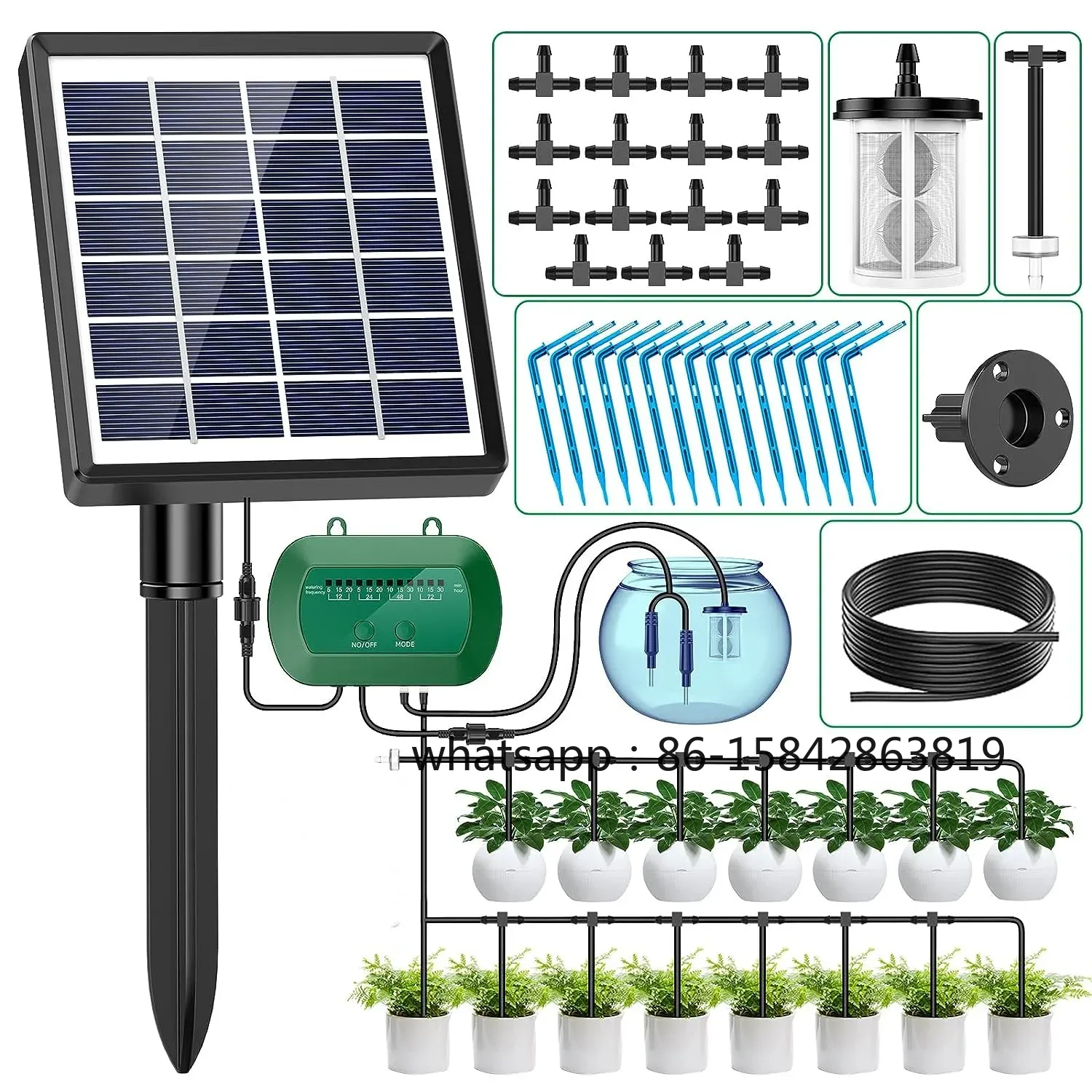 ชุดควบคุมระบบน้ำหยดอัตโนมัติสำ - Solar Drip Irrigation Kit Garden บทวิจารณ์และราคา