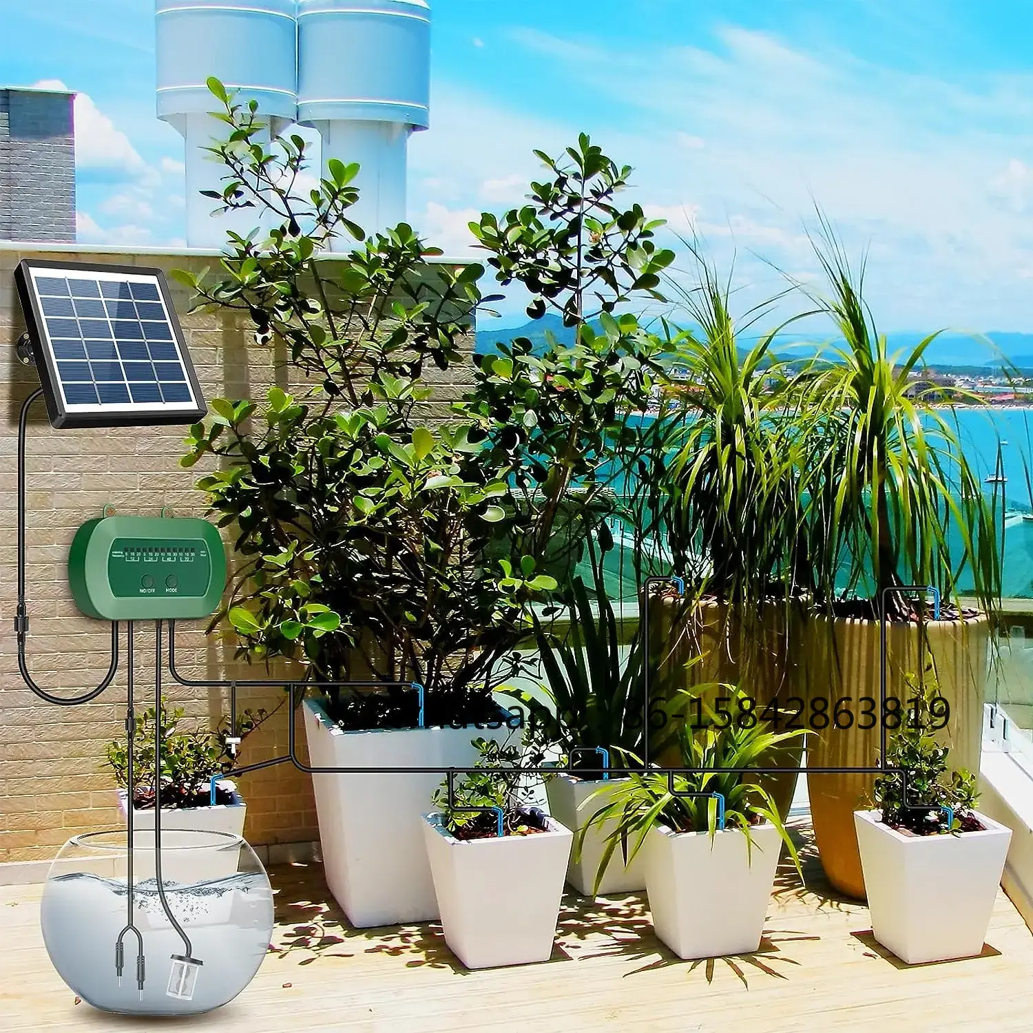 ชุดควบคุมระบบน้ำหยดอัตโนมัติสำ - Solar Drip Irrigation Kit Garden บทวิจารณ์และราคา