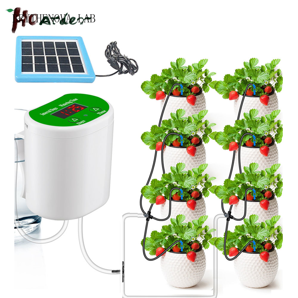 ปั๊มน้ำอัจฉริยะ ระบบน้ำหยดอัตโ - Solar Drip Irrigation Kit Garden บทวิจารณ์และราคา