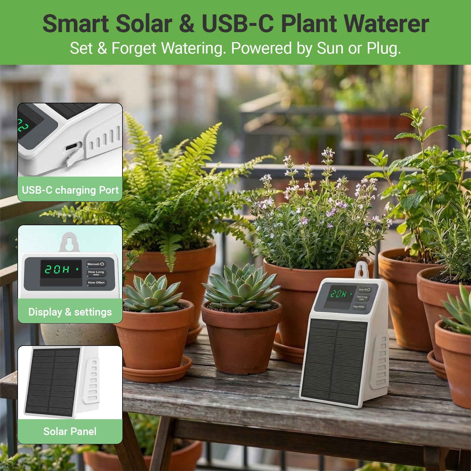 ระบบให้น้ำหยดด้วยพลังงานแสงอาท - Solar Drip Irrigation Kit Garden บทวิจารณ์และราคา