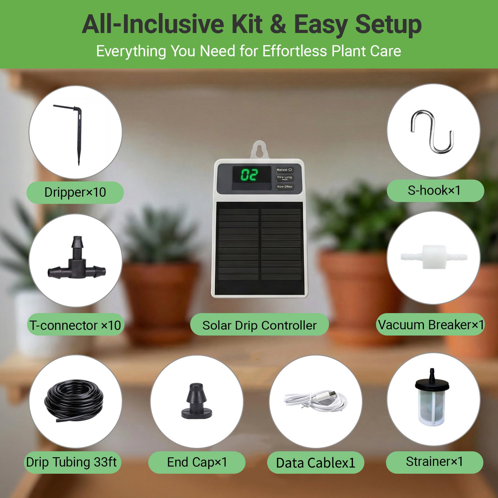 ระบบให้น้ำหยดด้วยพลังงานแสงอาท - Solar Drip Irrigation Kit Garden บทวิจารณ์และราคา