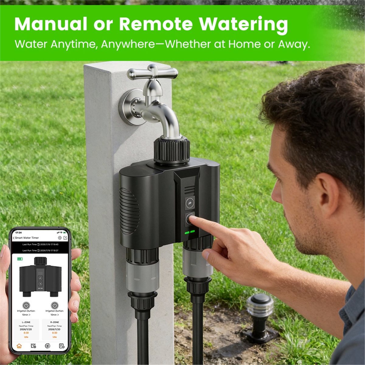 Y17A ชุดตั้งเวลาเปิด-ปิดน้ำแบบ - Wifi Water Timer Hose Faucet Smart บทวิจารณ์และราคา