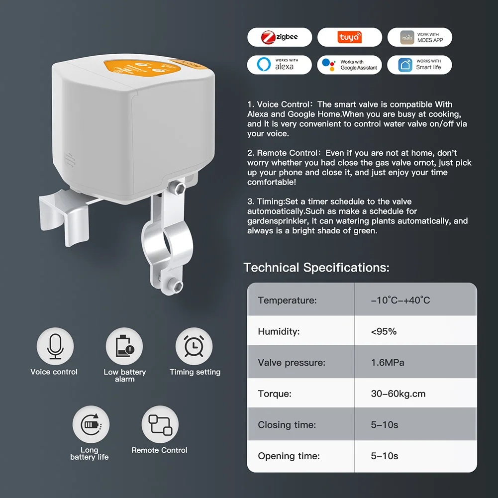 2026 วาล์วแก๊สอัจฉริยะ Tuya Zi - Tuya Zigbee Garden Irrigation Controller บทวิจารณ์และราคา
