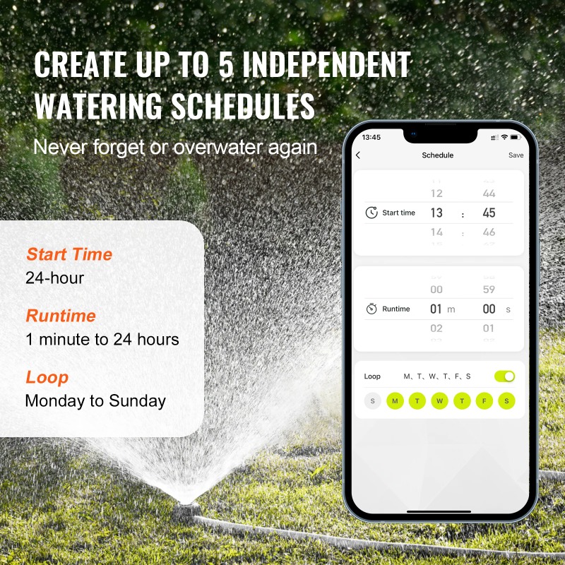 ตัวตั้งเวลาควบคุมการรดน้ำแบบ W - Wifi Water Timer Hose Faucet Smart บทวิจารณ์และราคา