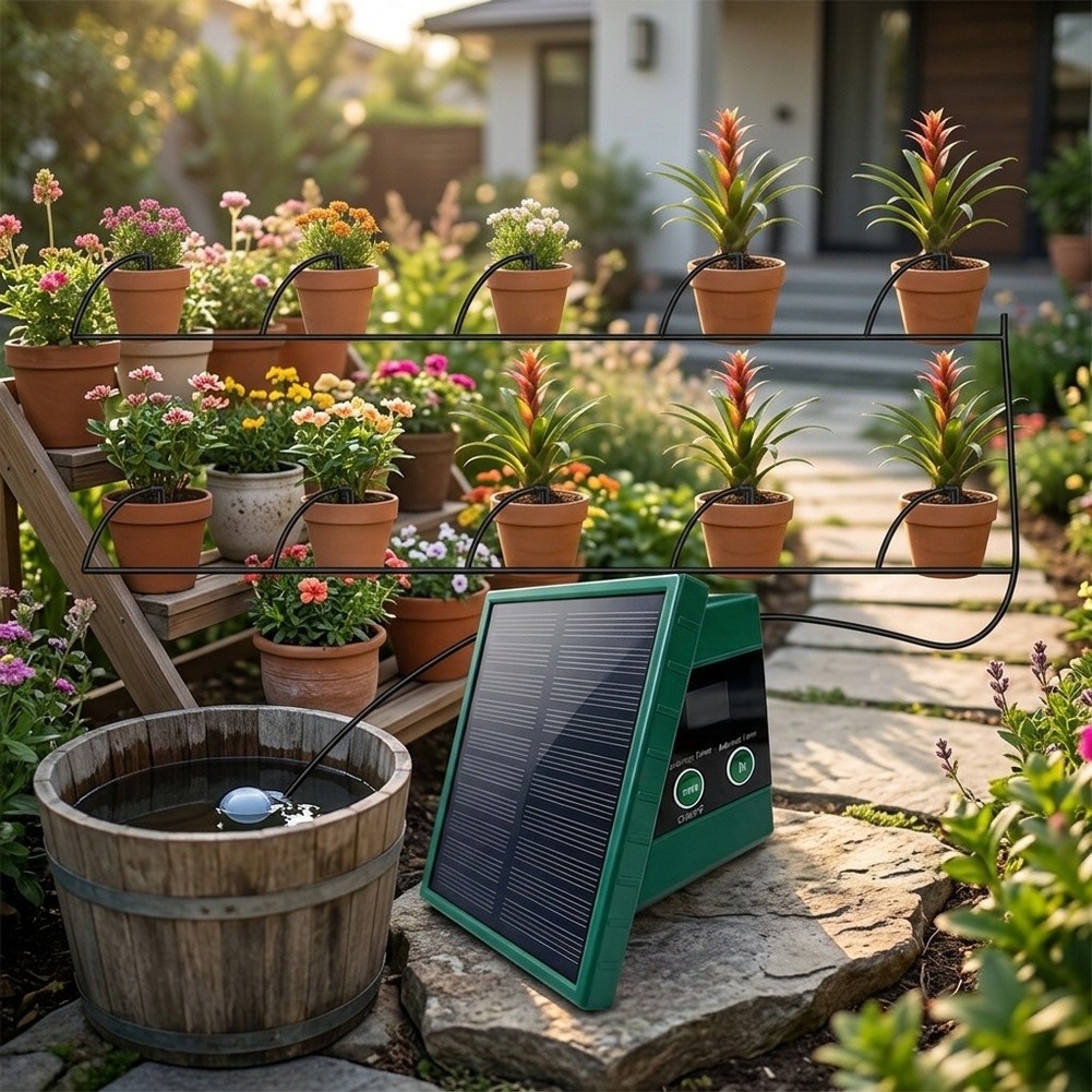 ชุดระบบน้ำหยดพลังงานแสงอาทิตย์ - Solar Drip Irrigation Kit Garden บทวิจารณ์และราคา